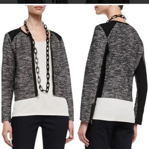 Eileen Fisher Tweedy Knitted Cotton Jacket